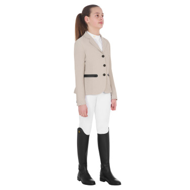 Casaco de competição três botões feminino em mesh Equestro Casaco de competição três botões feminino em mesh Equestro