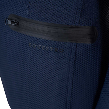 Casaco de competição três botões feminino em mesh Equestro Marinho Azul-marinho