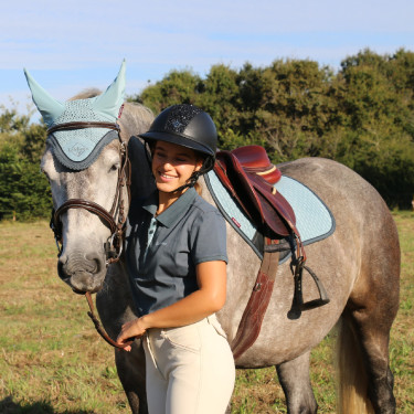 Tapete LeMieux Camurça Close Contact Quadrado Geleira Azul