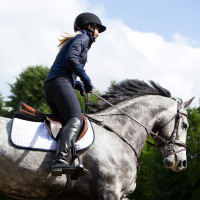 Almofada de sela mista Horze River Branco / azul escuro