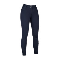 Calça HKM Ari cintura média com joelheiras de silicone Azul escuro Calça HKM Ari cintura média com joelheiras de silicone Azul escuro