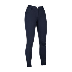 Calça HKM Ari cintura média com joelheiras de silicone Azul escuro Calça HKM Ari cintura média com joelheiras de silicone Azul escuro