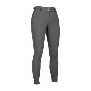 Calça HKM Ari cintura média com joelheiras de silicone Cinzento