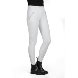 Calça HKM Lia cintura alta com grip de silicone total Branco