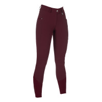 Calça HKM Lauria Garrelli com fundo 1/1 em silicone Bordéus