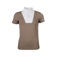 Polo de competição HKM Virginia de manga curta  Cinzento-acastanhado Castanho