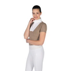 Polo de competição HKM Virginia de manga curta Cinzento-acastanhado Castanho Polo de competição HKM Virginia de manga curta Cinzento-acastanhado Castanho