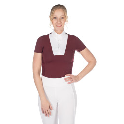 Polo de competição HKM Virginia de manga curta Bordéus Bord&amp;ocirc;