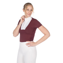 Polo de competição HKM Virginia de manga curta Bordéus Bord&amp;ocirc;
