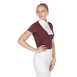 Polo de competição HKM Virginia de manga curta Bordéus Bord&amp;ocirc;