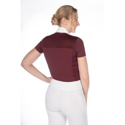 Polo de competição HKM Virginia de manga curta Bordéus Bord&amp;ocirc;