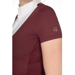 Polo de competição HKM Virginia de manga curta Bordéus Bord&amp;ocirc;