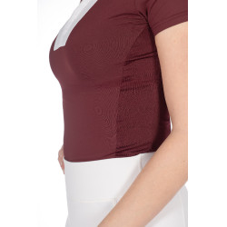 Polo de competição HKM Virginia de manga curta Bordéus Bord&amp;ocirc;