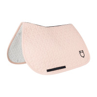 Almofada de sela de salto com matelassê em padrão cúbico Equestro Camafeu rosa