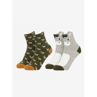 Meias Mini LeMieux personagem 2 pares Burro Multicolor