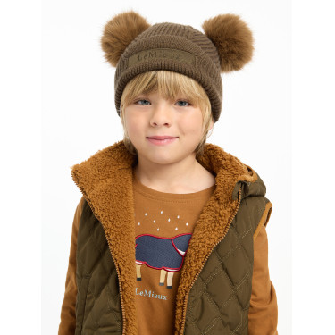 Gorro Mini LeMieux Clara tricotado Alpino Castanho Gorro Mini LeMieux Clara tricotado Alpino Castanho