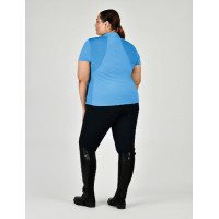 Polo Dublin de mangas curtas Tabby Curve Azul costeiro
