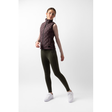 Colete sem mangas Horze feminino Jeune Cavalier Naia Fondant com manteiga queimada Castanho