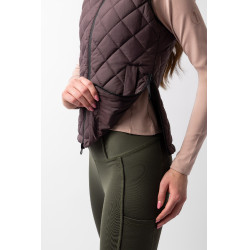 Colete sem mangas Horze feminino Jeune Cavalier Naia Fondant com manteiga queimada Castanho