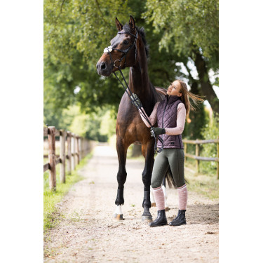 Colete sem mangas Horze feminino Jeune Cavalier Naia Fondant com manteiga queimada Castanho