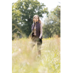 Colete sem mangas Horze feminino Jeune Cavalier Naia Fondant com manteiga queimada Castanho