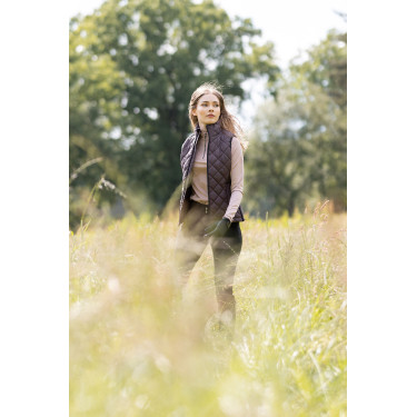 Colete sem mangas Horze feminino Jeune Cavalier Naia Fondant com manteiga queimada Castanho