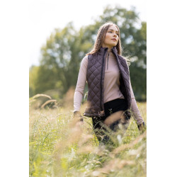 Colete sem mangas Horze feminino Jeune Cavalier Naia Fondant com manteiga queimada Castanho