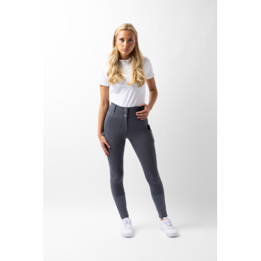 Calça com grip integral para todas as estações Horze Mira Azul nuvem de tempestade Cinzento