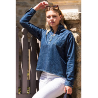 Blusa Harcour Blissy feminina Jeans Cinzento