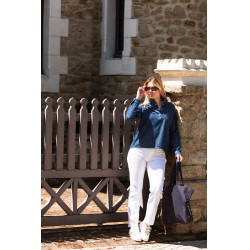 Blusa Harcour Blissy feminina Jeans Cinzento