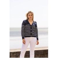 Cardigã Harcour Camelia feminino Marinho / branco Azul Cardigã Harcour Camelia feminino Marinho / branco Azul