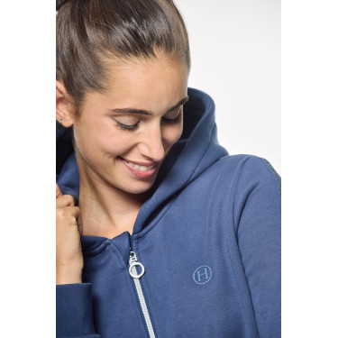 Casaco com zíper Harcour Sworm feminino Azul Aço