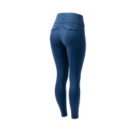 Legging térmico híbrido Horze Anya full grip Azul do mar profundo