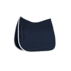 Almofada de sela de dressage Horze River Azul escuro / branco Almofada de sela de dressage Horze River Azul escuro / branco