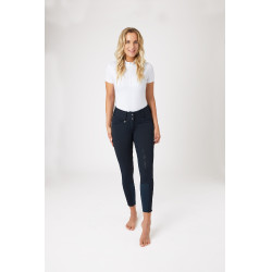 Calça Thermo Grand Prix Horze com fundo de silicone para mulher Azul-noite Calça Thermo Grand Prix Horze com fundo de silicone para mulher Azul-noite