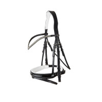 Cabeçada anatômica Grayson Horze com strass Preto / preto