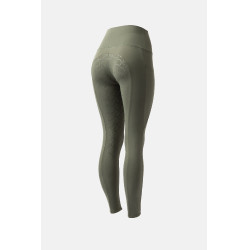 Legging de cintura alta com silicone integral Gillian Horze feminino Verde cáqui escaravelho Legging de cintura alta com silicone integral Gillian Horze feminino Verde cáqui escaravelho