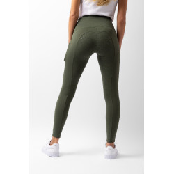 Legging de cintura alta com silicone integral Gillian Horze feminino Verde cáqui escaravelho Legging de cintura alta com silicone integral Gillian Horze feminino Verde cáqui escaravelho