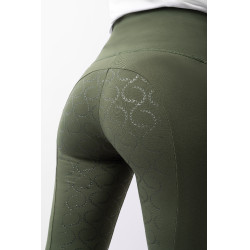 Legging de cintura alta com silicone integral Gillian Horze feminino Verde cáqui escaravelho Legging de cintura alta com silicone integral Gillian Horze feminino Verde cáqui escaravelho