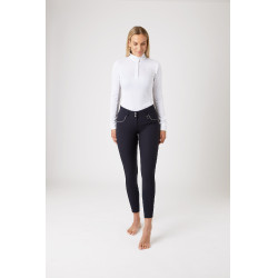 Calça de equitação cintura alta com grip de silicone completo Aubrey feminino Horze Azul-marinho escuro