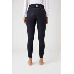 Calça de equitação cintura alta com grip de silicone completo Aubrey feminino Horze Azul-marinho escuro
