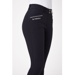 Calça de equitação com fundo integral em silicone adelgaçante Patricia feminino B Vertigo Azul-marinho escuro / branco Calça de equitação com fundo integral em silicone adelgaçante Patricia feminino B Vertigo Azul-marinho escuro / branco