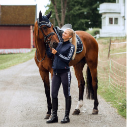 Calça de equitação funcional de cintura alta com grip de silicone integral Angelika feminino B Vertigo Azul-marinho escuro