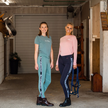 Calça de equitação funcional de cintura alta com grip de silicone integral Angelika feminino B Vertigo Azul-marinho escuro Calça de equitação funcional de cintura alta com grip de silicone integral Angelika feminino B Vertigo Azul-marinho escuro