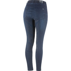 Calça de equitação jeans com grip de silicone integral Elle mulher B Vertigo Azul escuro