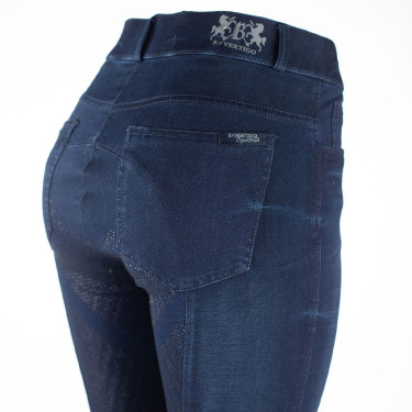 Calça de equitação jeans com grip de silicone integral Elle mulher B Vertigo Calça de equitação jeans com grip de silicone integral Elle mulher B Vertigo