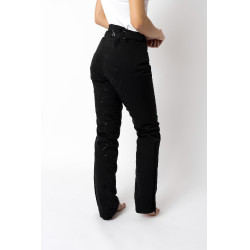 Calça de equitação com estampa de silicone Adeline feminina Horze Preto Calça de equitação com estampa de silicone Adeline feminina Horze Preto