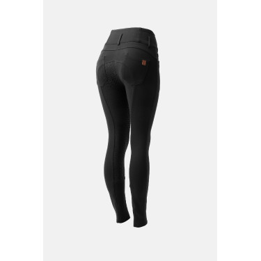 Calça de equitação cintura alta Tara silicone com grip completo feminino Horze Preto Calça de equitação cintura alta Tara silicone com grip completo feminino Horze Preto
