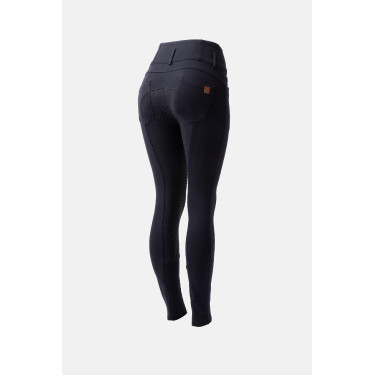 Calça de equitação cintura alta Tara silicone com grip completo feminino Horze Azul-marinho escuro Calça de equitação cintura alta Tara silicone com grip completo feminino Horze Azul-marinho escuro