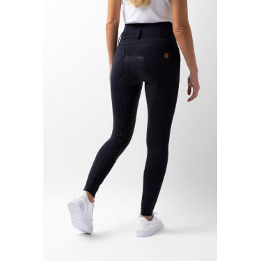 Calça de equitação cintura alta Tara silicone com grip completo feminino Horze Azul-marinho escuro Calça de equitação cintura alta Tara silicone com grip completo feminino Horze Azul-marinho escuro